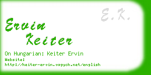 ervin keiter business card